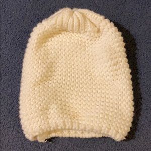 White knit beanie